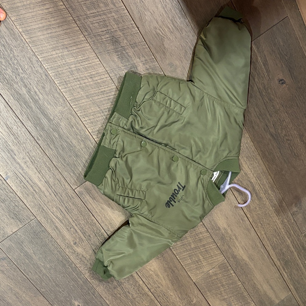 Olive Green Kids Bomber Jacket